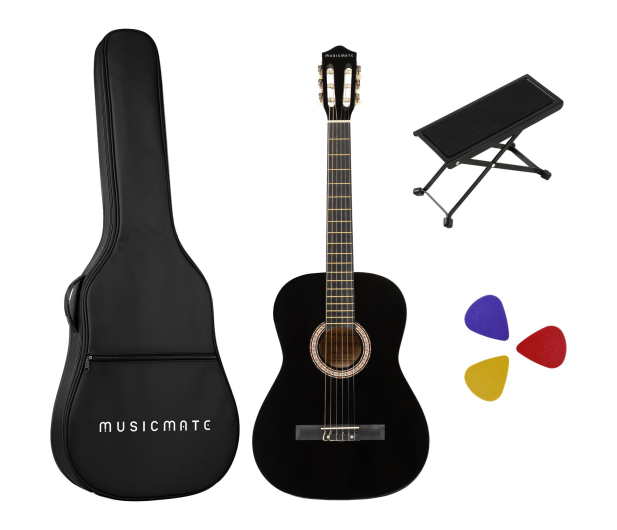 MusicMate Gitara klasyczna zestaw MM-G15 ClassicMidnight Czarny - 1588162 - zdjęcie